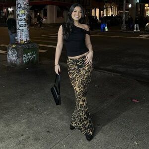 Rat & Boa Leopard Print Maxi Skirt